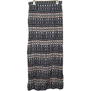 Divided Patterned Maxi Skirt